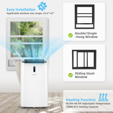 14000 BTU ポータブルエアコン(アプリと WiFi 制御付き)